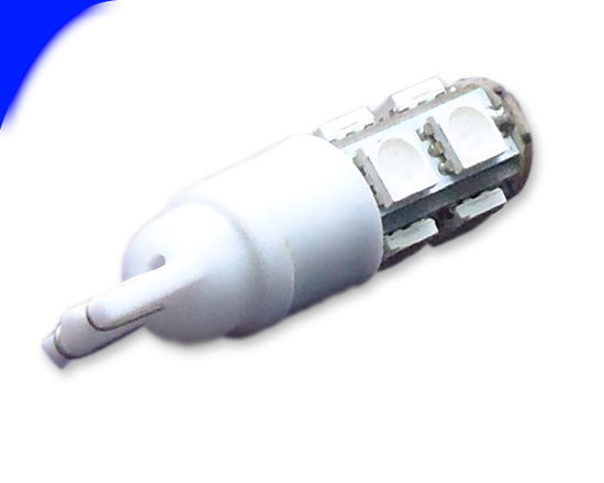 Imagem de Lâmpada Estrobo T10 Pingo Esmagada 9 Leds SMD Azul 12V (Safety Car)