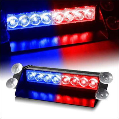 Imagem de C732 - Estrobo p/ Parabrisa 2x4 LEDs  Azul/Vermelho 12V