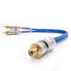 Imagem de CBY2M1FT1 - Cabo Y RCA Prime Plug Metal Azul 5mm 1 Femea e 2 Machos Svart Techone
