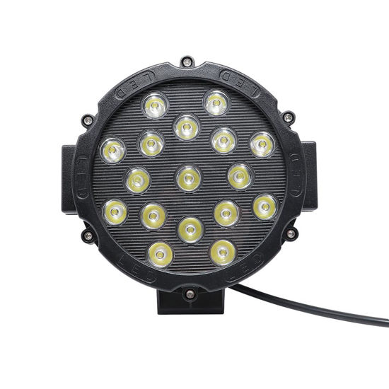 Imagem de F51W-MR - Farol Redondo Off Road 17 LEDs 51W Mascara Negra Bivolt-12v/24v