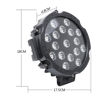 Imagem de F51W-MR - Farol Redondo Off Road 17 LEDs 51W Mascara Negra Bivolt-12v/24v