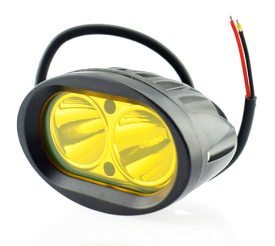 Imagem de F20W-O3K - Farol Oval 3000K 2 LEDs CREE 20W 12V (alta/baixa/estrobo)