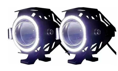 Imagem de FA20W-U7 - Kit Farol Auxiliar U7 c/ Angel Eyes Branco 12-80V 20W 6000K 3000 Lumens (baixa/alta/estrobo) Shocklight