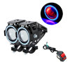 Imagem de FA20W-U7AZ- Kit Farol Auxiliar U7 c/ Angel Eyes Azul 12-80V 20W 6000K (alta/baixa/estrobo)