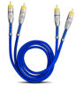 Imagem de RCA1MAZT1  -  Cabo RCA Prime Plug Metal Azul 5mm 1m Svart TechOne