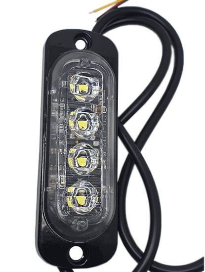 Imagem de LEM-24V  -  Estrobo 4 Led CREE Branco 16 Funções IP65 24V Alumínio