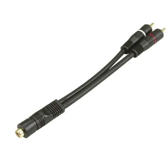 Imagem de CBY2M1F-PT-T1  -  Cabo Y RCA 2 Macho 1 Femea 4mm Preto T1