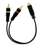 Imagem de CBY2M1F-PT-T1  -  Cabo Y RCA 2 Macho 1 Femea 4mm Preto T1