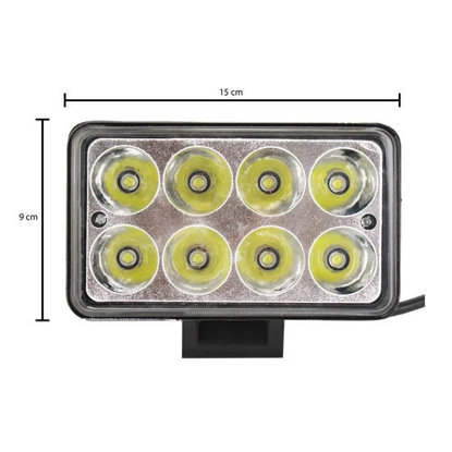 Imagem de B624 -Farol Auxiliar Retangular 8 Led 24W 9-60V (alta/baixa)