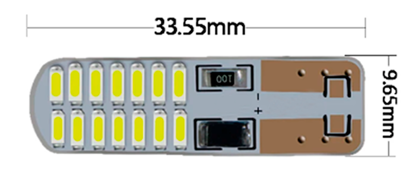 Imagem de C324 - T10 Esmagada 28 3014 Silicone Branco 12V (s/ canceller)