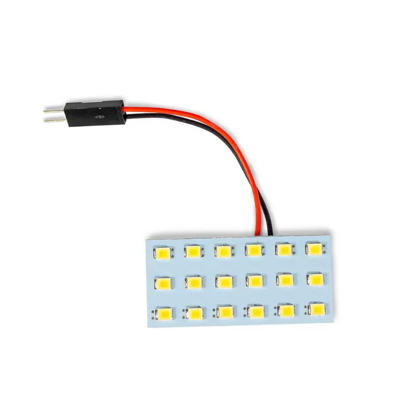 Imagem de LP-938 - Led Placa 18 3528 SMD 12V Branco c/ 2 Conectores T10 e Torpedo