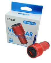 Imagem de CVT-USB-USBC-VM  -  Carregador Veicular Vermelho Turbo 3.4A Saídas USB e USB-C 12-24V Alumínio
