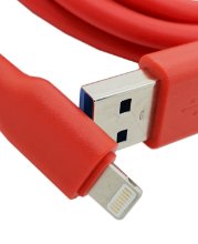 Imagem de CB-IPH-VM-852 - Cabo USB Lightning / iPhone Vermelho Corrente 4.8A 1,2m de Comprimento
