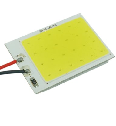 Imagem de LP24V-982  -  Led Placa 24 COB Branco 24V c/ 2 Conectores T10 e Torpedo (2,5cm X 3,5cm)