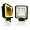 Imagem de FAQ-126W-MR  - Farol Auxiliar Quadrado 42 SMD 126W 6000K c/ Angel Eyes Estrobo Bivolt Modelo Reforçado(medida 10,5 x 10,5 x 4,5)