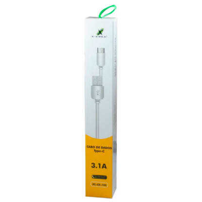 Imagem de CB-TIPOC-BR-836   -   Cabo USB Tipo C 3.1A 1 Metro Comprimento Branco