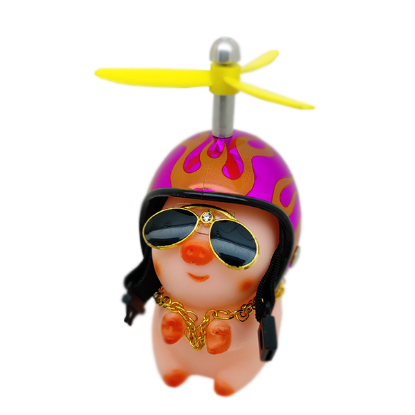 Imagem de CH5084 - Porco Decorativo Rosa c/ Óculos e Corrente (sem capacete)