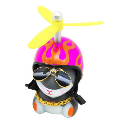 Imagem de CH5083 - Hamster Decorativo Cinza c/ Óculos e Corrente Amarelo (sem capacete)