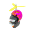 Imagem de CH5083 - Hamster Decorativo Cinza c/ Óculos e Corrente Amarelo (sem capacete)