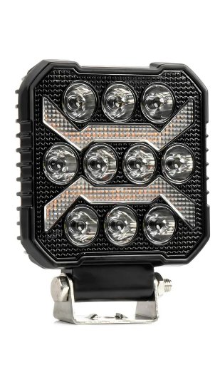 Imagem de FAQ-42W-BX - Farol Auxiliar Quadrado 42W 6500K c/ Estrobo Ambar IP67 Briwax(medida 10,5 x 10,50 x 2,8cm)